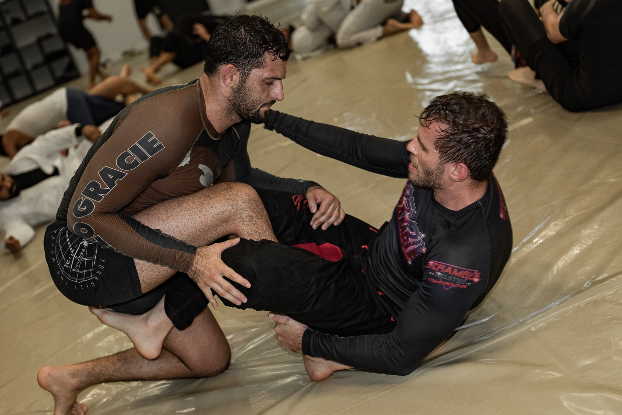 Action shot brown rashguard